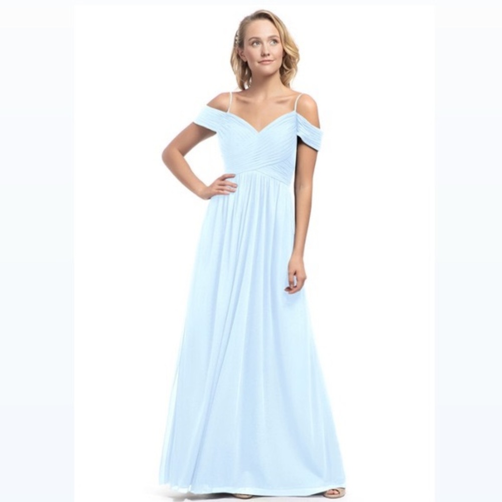 Azazie Aja floor length maxi dress - sky blue NWT